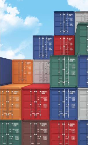 Des conteneurs empilés